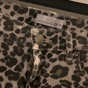 Loft Leopard Denim Crops